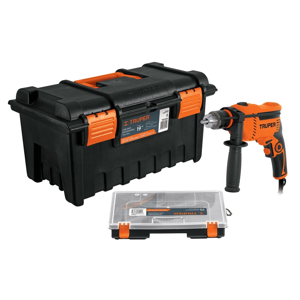 Rotomartillo 1/2' 650 W, caja para herramienta y organizador