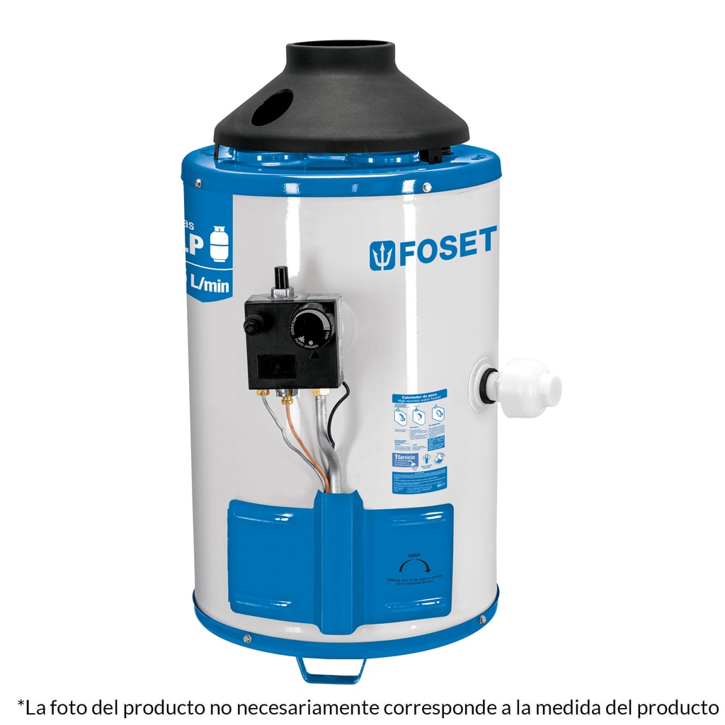 Calentador de paso 6L 1 servicio gas nat. piezo eléct., Fose