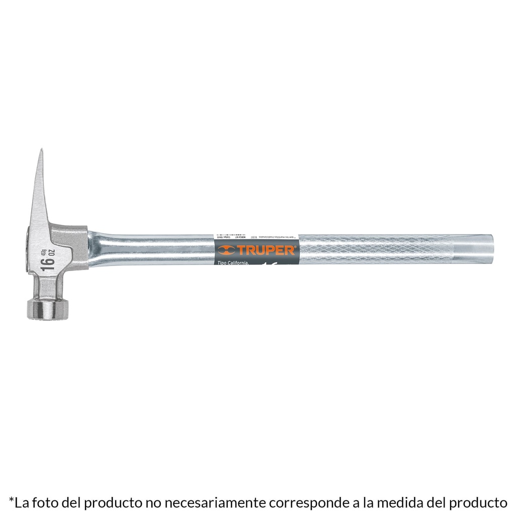 Martillo tubular 20 oz uña California Ripper, cara fresada