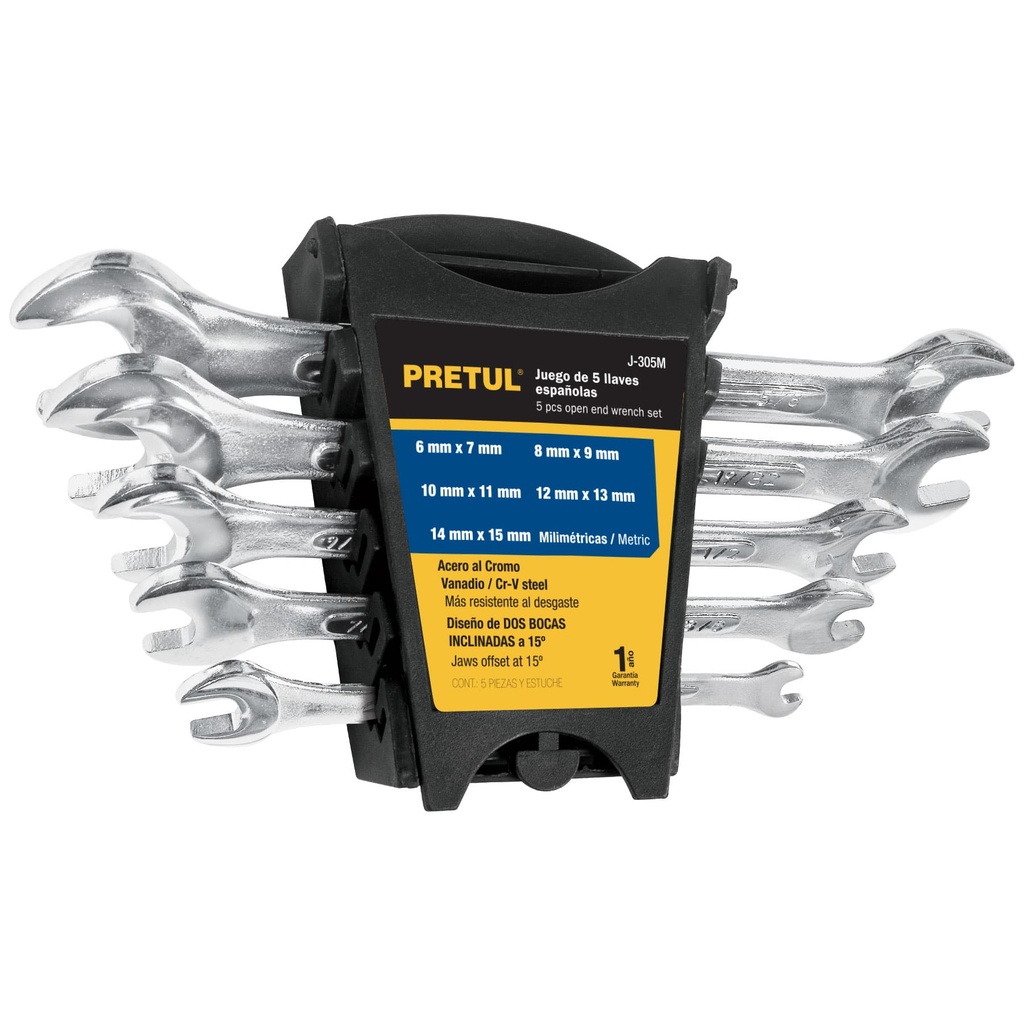 [22001] Juego de 5 llaves españolas mm, Pretul