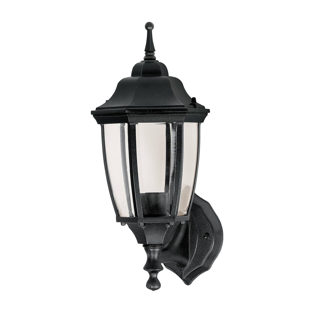 Arbotante tipo farol soportado negro, lámpara no incluida