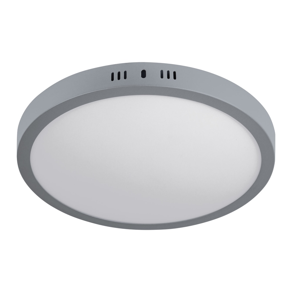 Luminario gris de LED 24 W redondo tipo plafón luz de día