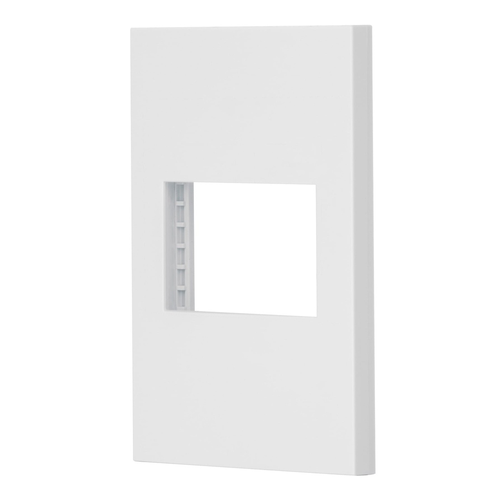 Placa 1 ventana, 1.5 módulos, línea Española, color blanco