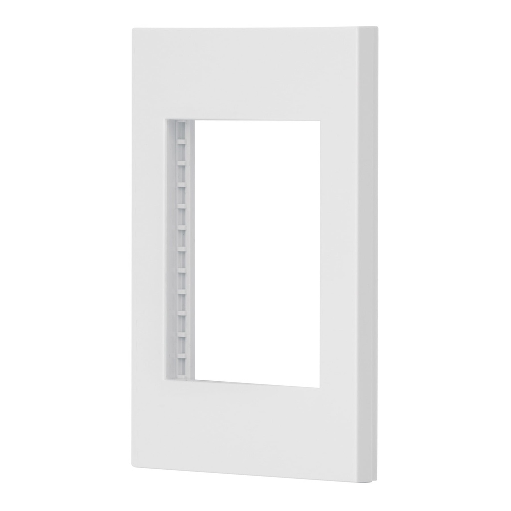 Placa 1 ventana, 3 módulos, línea Española, color blanco
