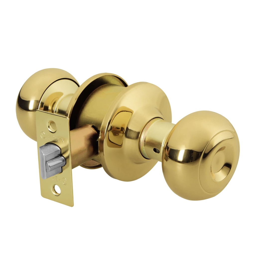 [43457] Cerradura tipo oval para entrada, latón brillante, Hermex