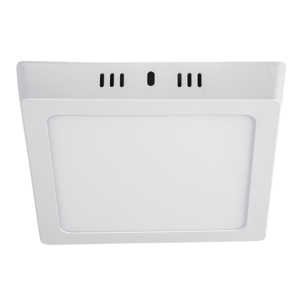 Luminario LED cuadrado tipo plafón 12 W, blanco, luz de día