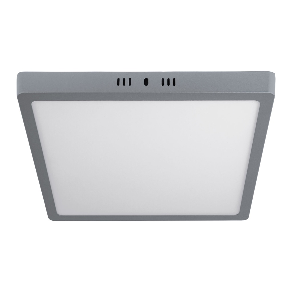 Luminario LED cuadrado tipo plafón 24 W, gris, luz de día