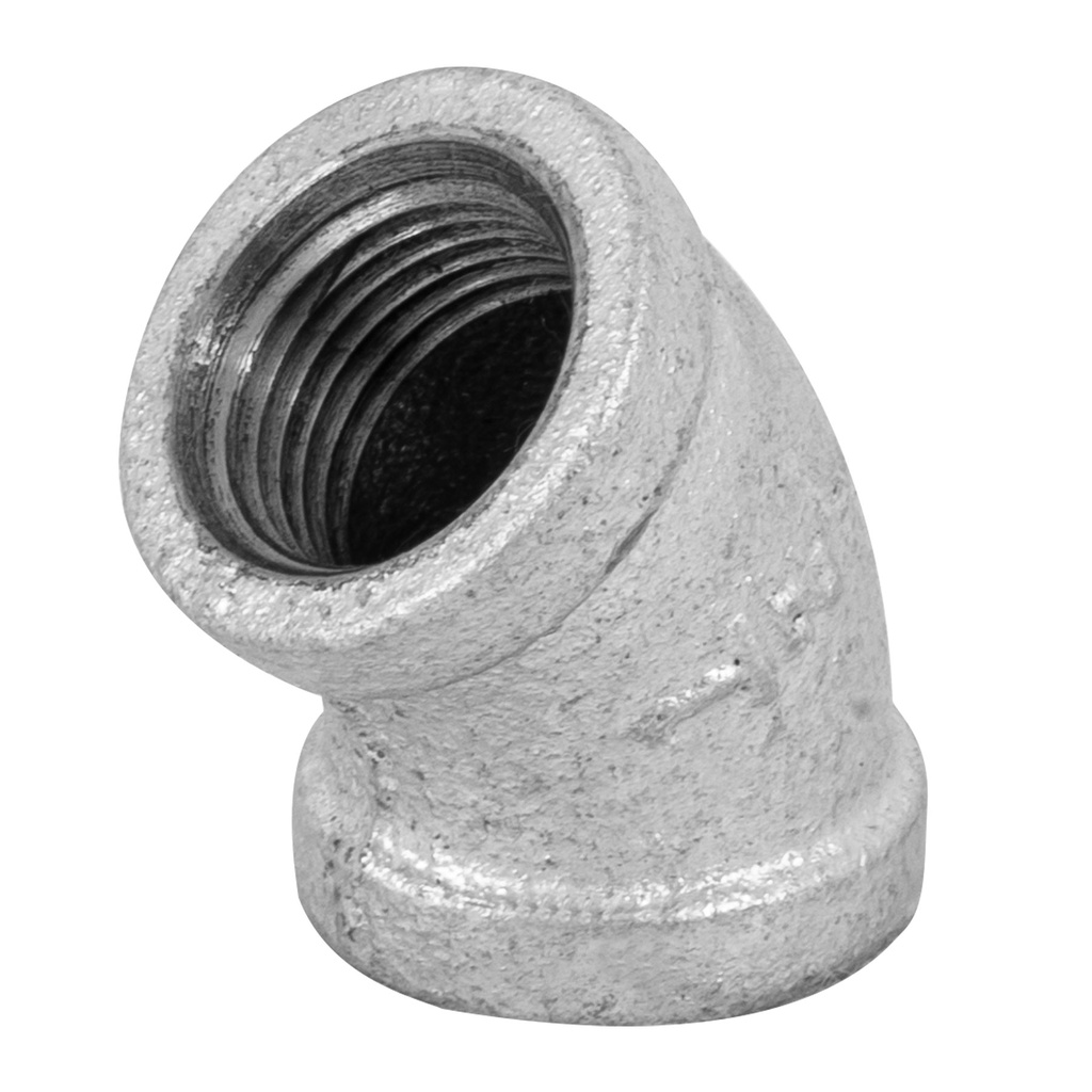 Codo 45° acero galvanizado de 1/2', Foset