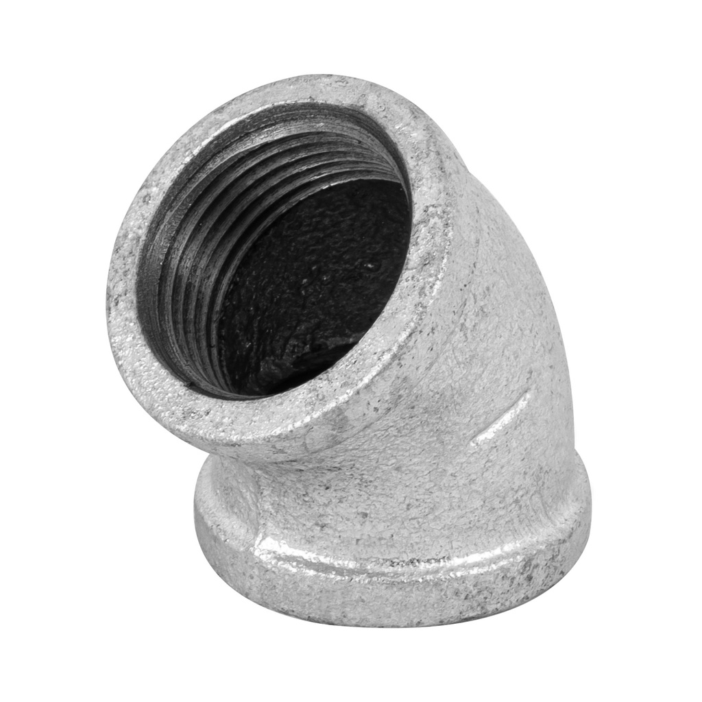 Codo 45° acero galvanizado de 1', Foset