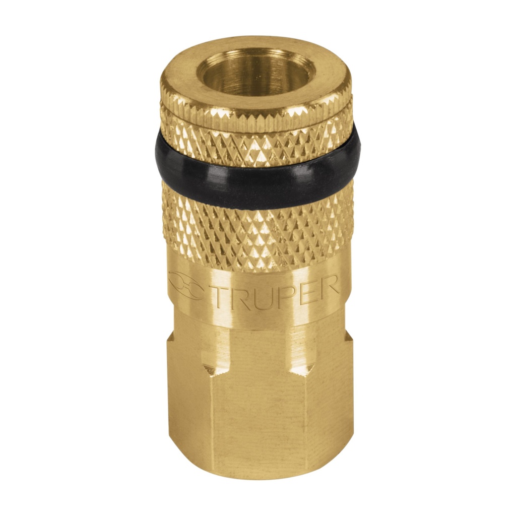 Cople de latón, cuerda 1/4 NPT, hembra, Truper