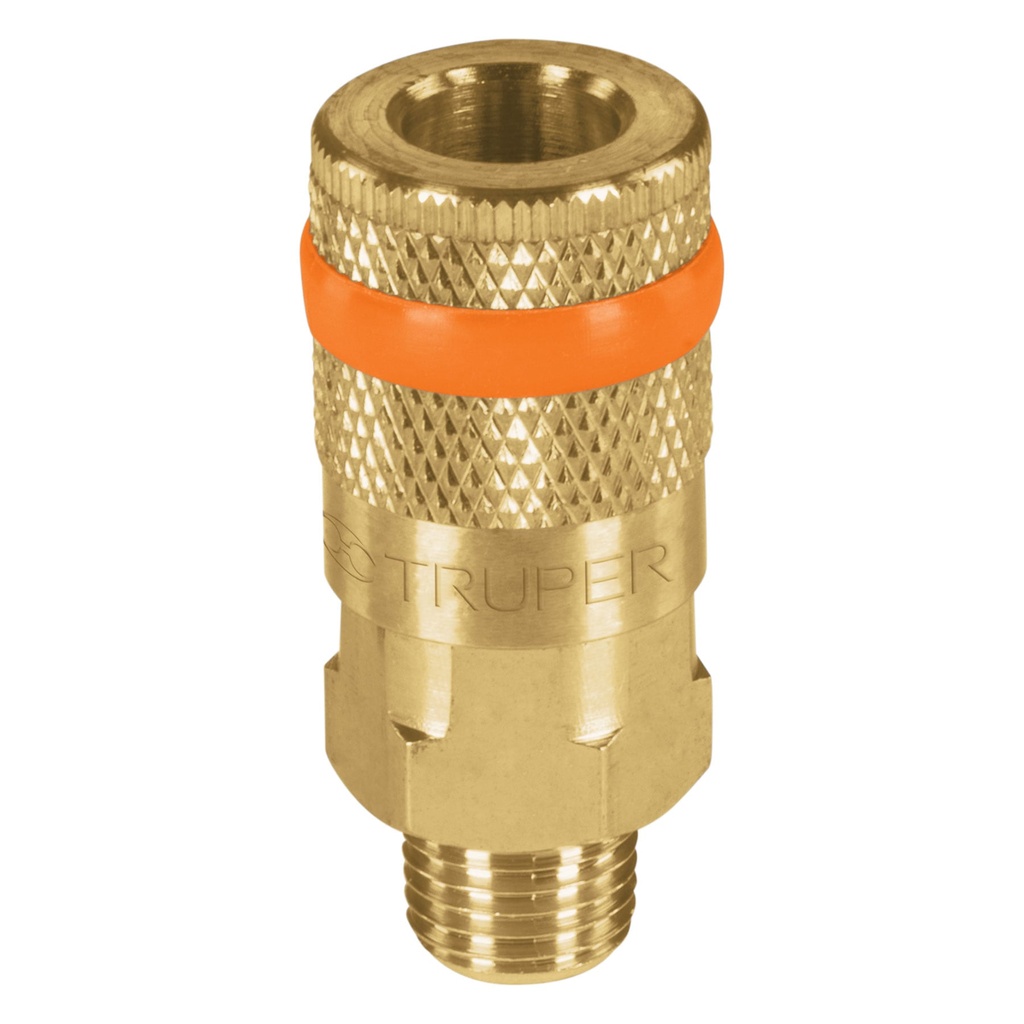 Cople de latón, cuerda 1/4 NPT, macho, Truper