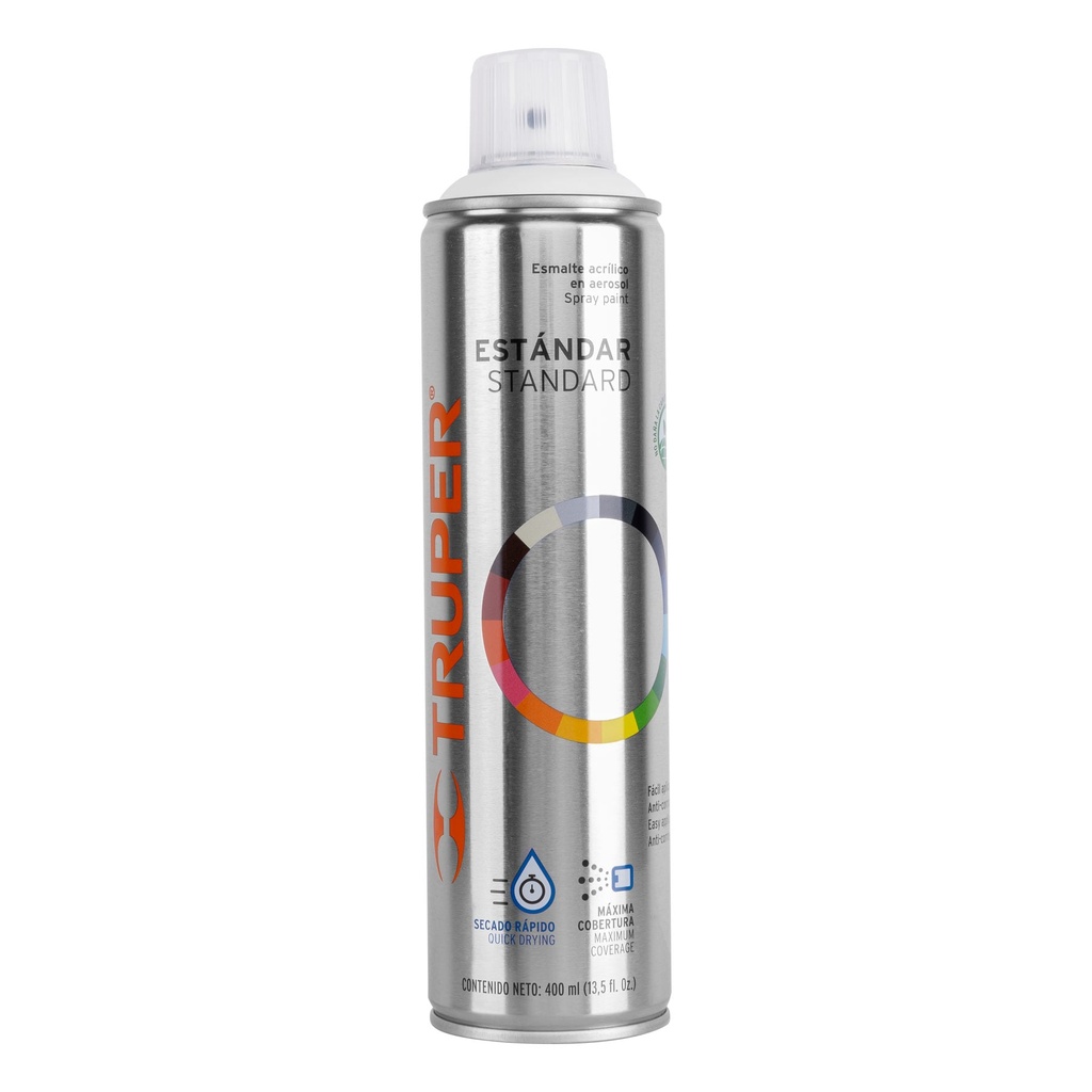 Pintura en aerosol, blanco mate, bote esbelto, 400 ml