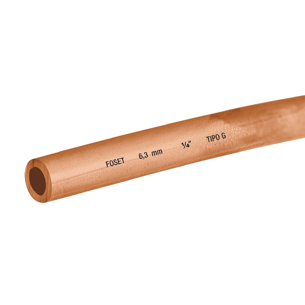 Rollo de 15 m de tubo flexible de cobre de 1/4', Foset