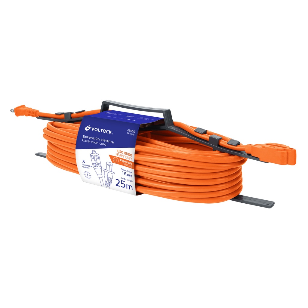 Extensión eléctrica de uso rudo 25 m 2x16 AWG, Volteck