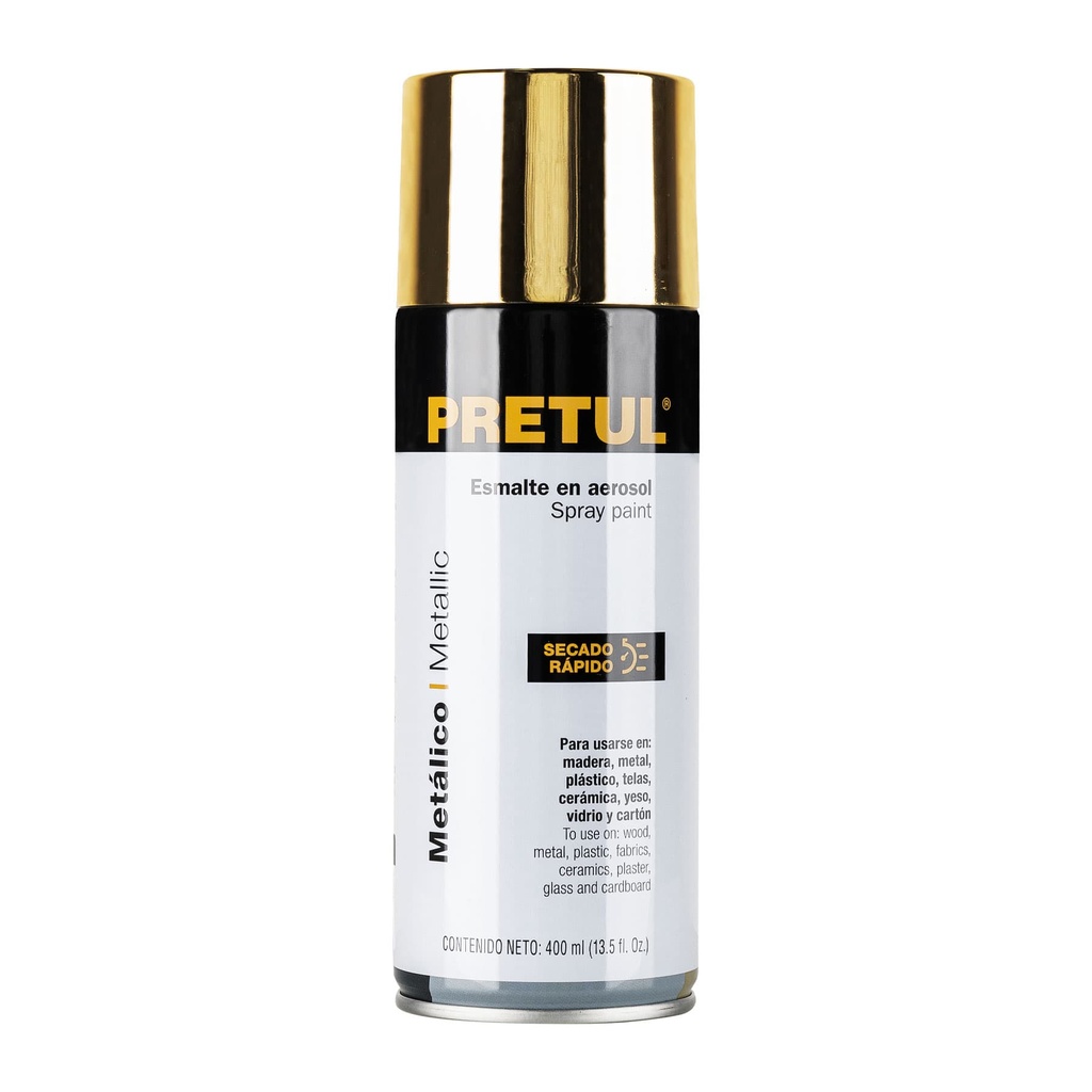 Pintura en aerosol, metálica, oro, bote esbelto,400ml,Pretul