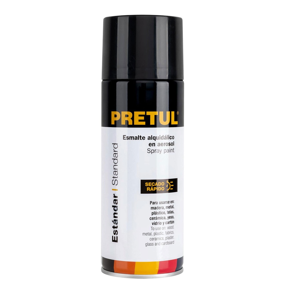 Pintura en aerosol,negro brillante,bote esbelto,400ml,Pretul