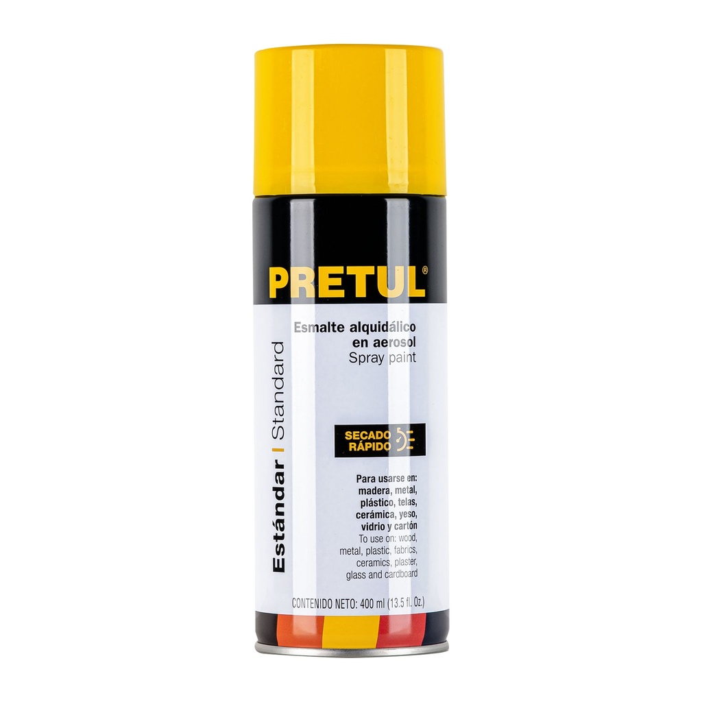 Pintura e/aerosol,amarillo canario,bote esbelto,400ml,Pretul