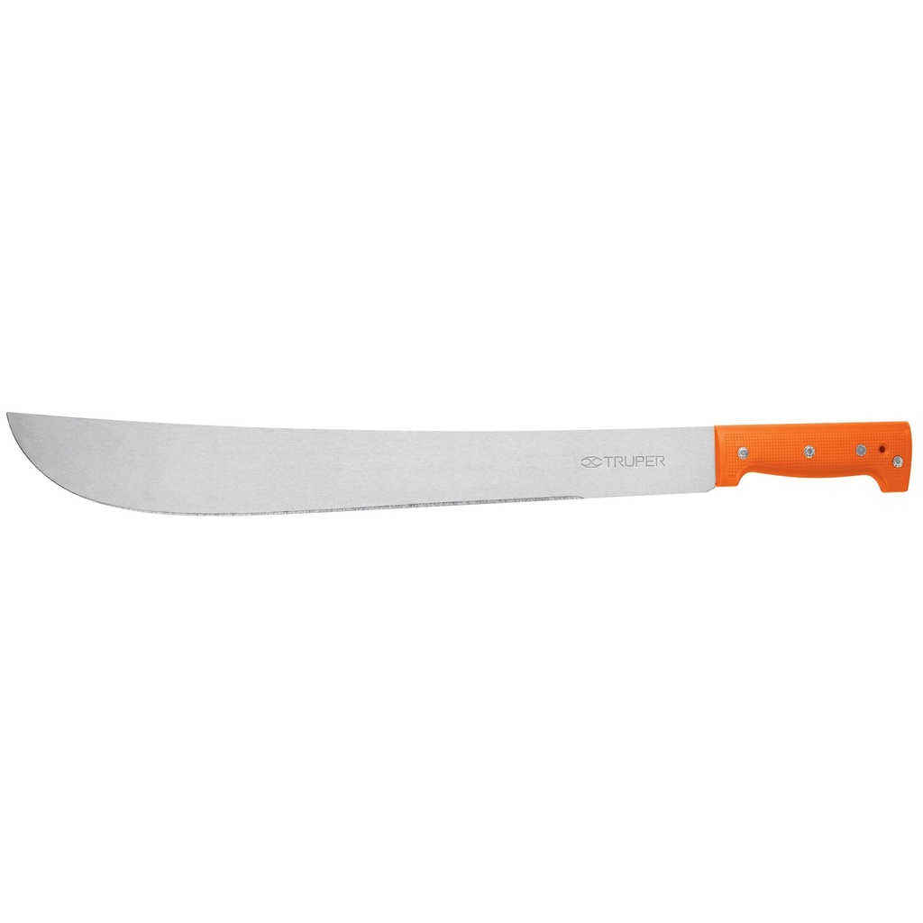 Machete estándar 18' cacha naranja remachada, en bolsa