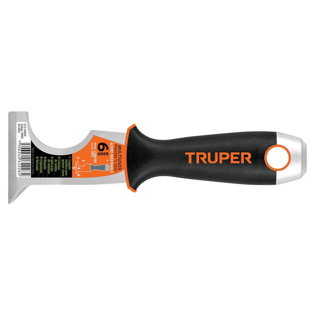 Espátula 2-1/2' de 5 usos, acero inox, Comfort Grip, Expert