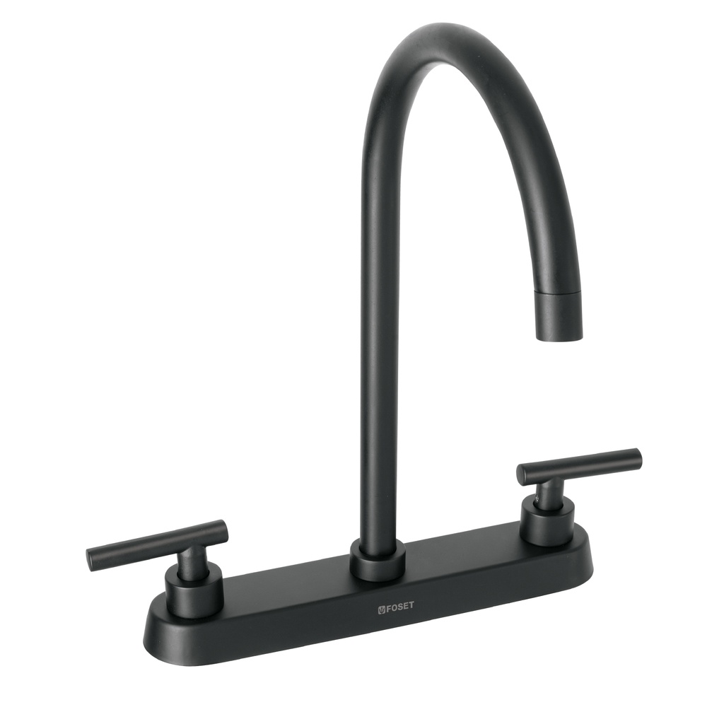 Mezcladora para fregadero,manerales palanca,negro mate,Tubig