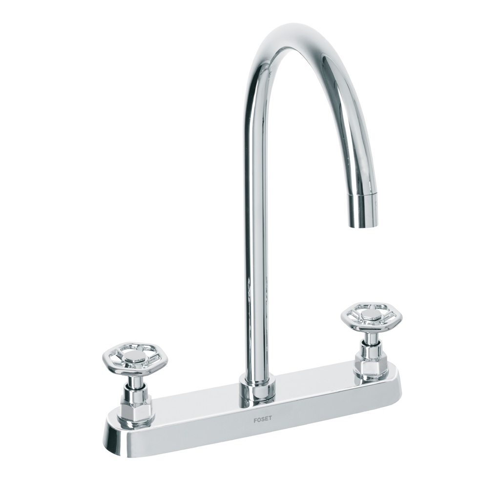 Mezcladora para fregadero, manerales redondos,cromo, Tubig