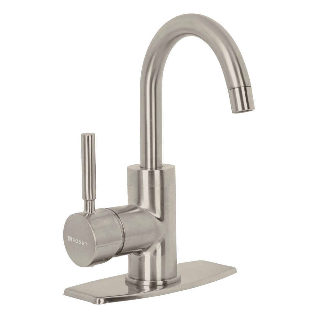 Monomando corto para lavabo, satín, Foset Tubig