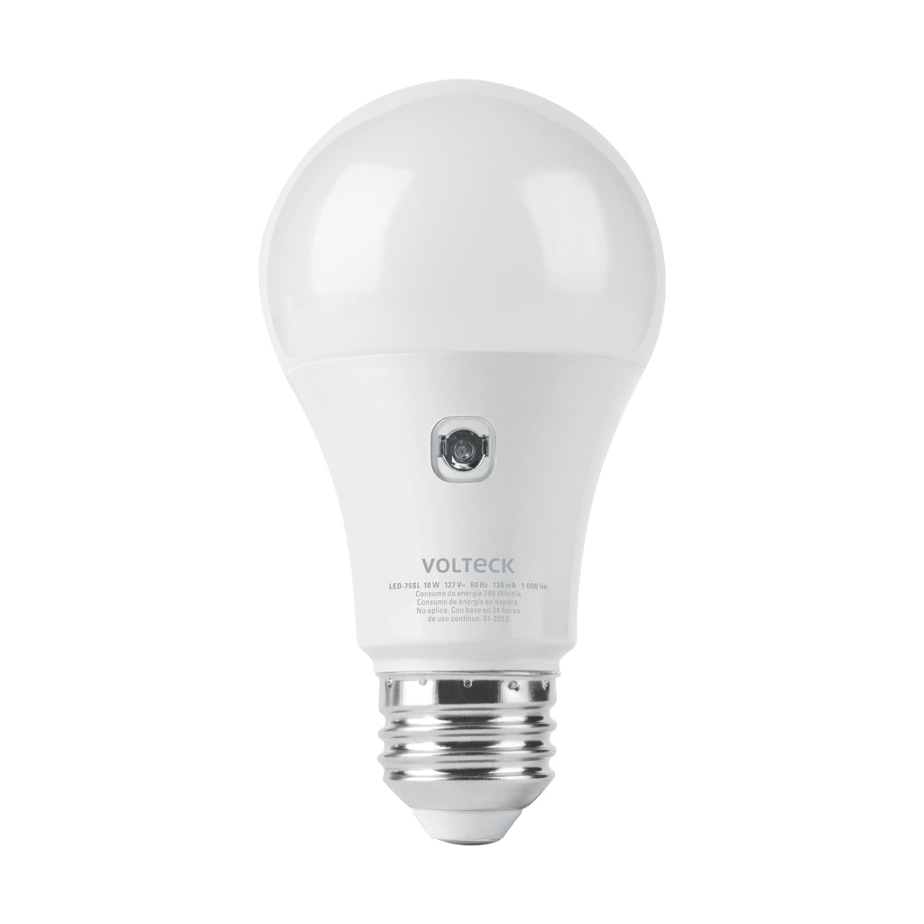 [46990] Lámpara LED tipo bulbo A19 10 W con sensor de luz, Volteck