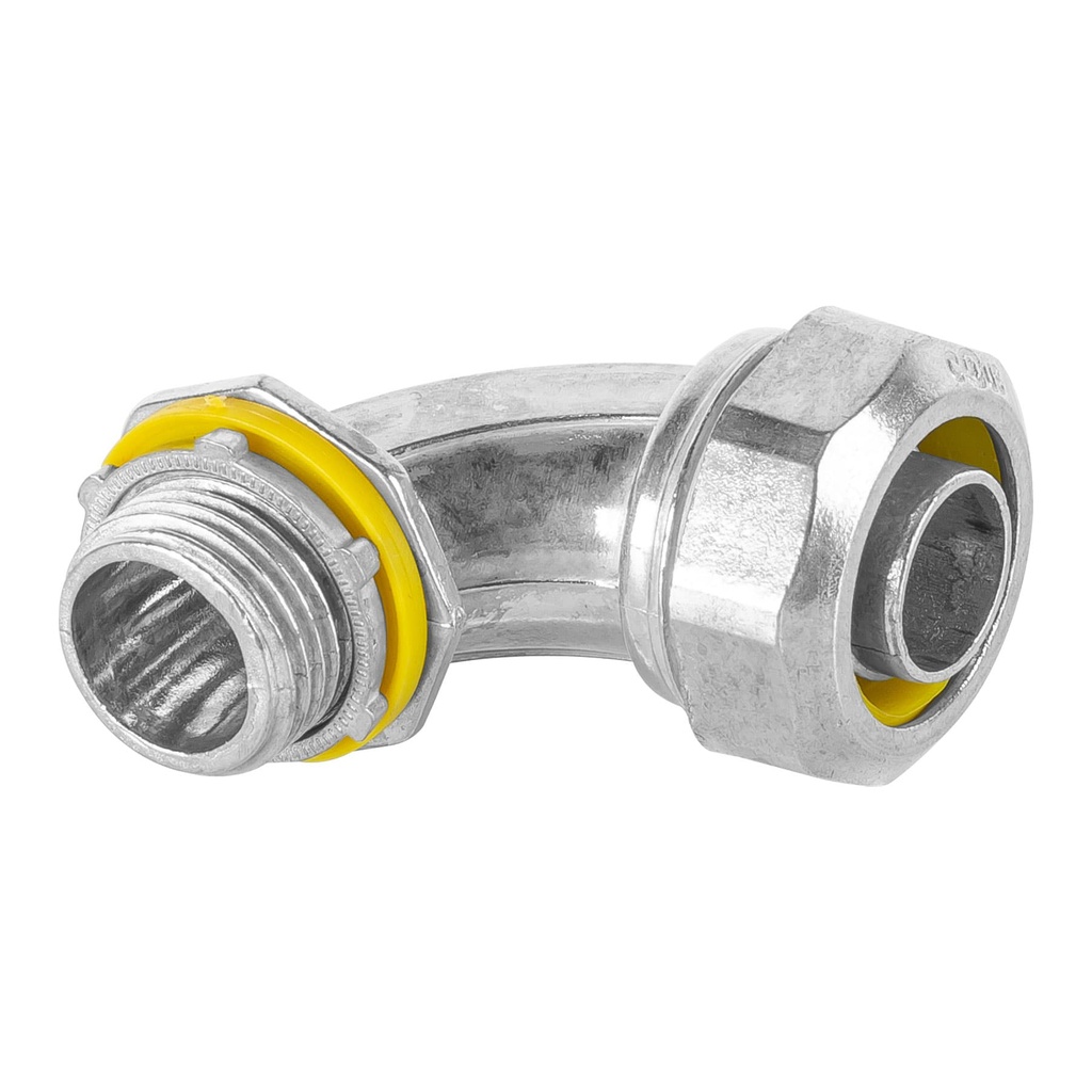 Conector curvo de 1/2' para tubo liquid tight, Volteck