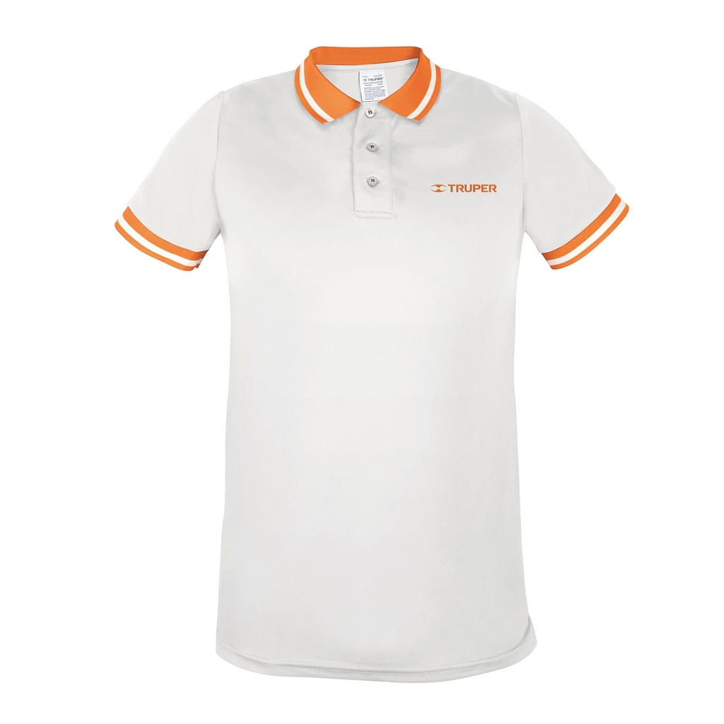 Playera tipo polo dry fit blanca, para caballero, talla G