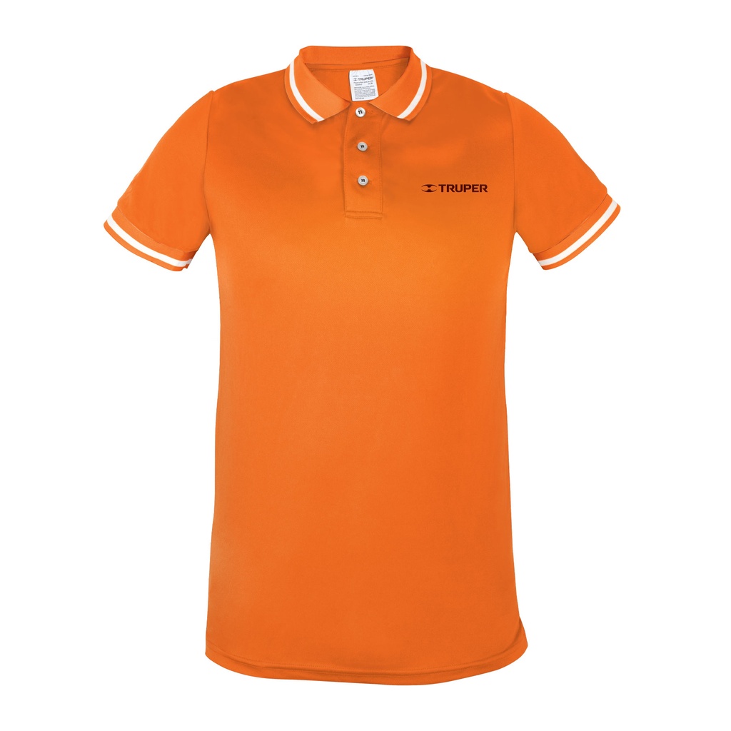 Playera tipo polo dry fit naranja, para caballero, talla G