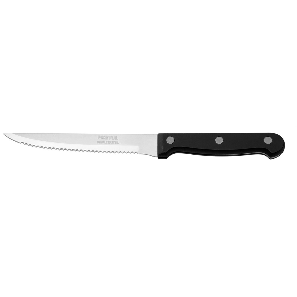 Cuchillo con sierra para asado 5' mango de plástico, Pretul