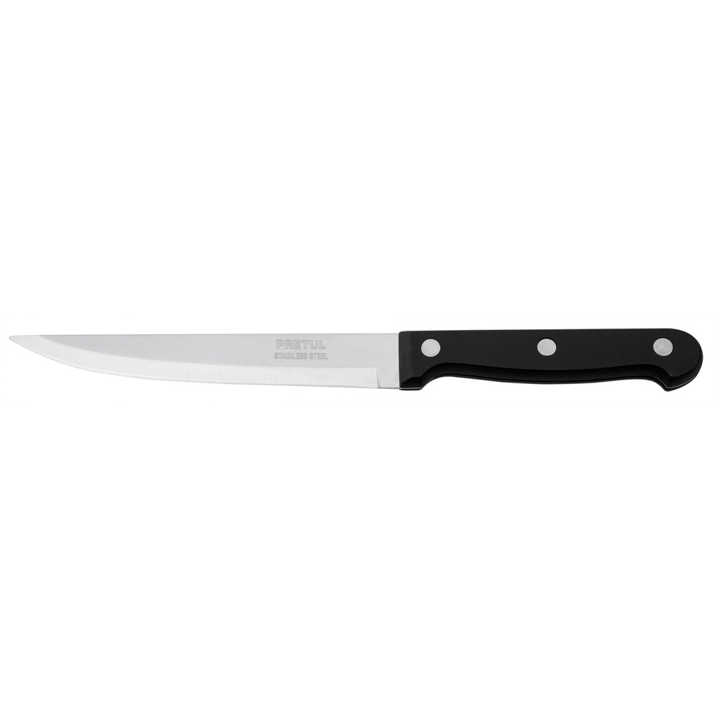 Cuchillo liso para asado 5' mango de plástico, Pretul