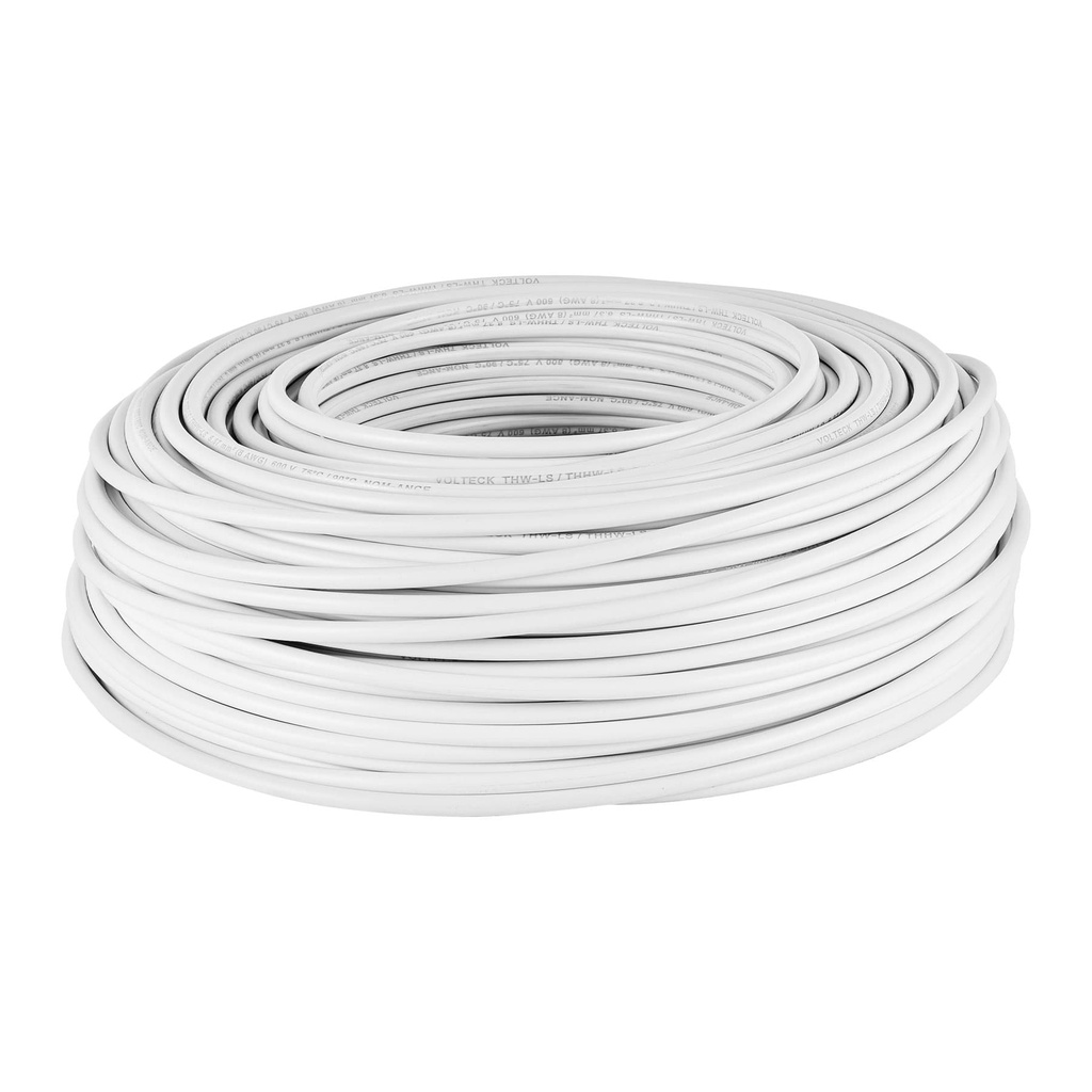 Rollo de 100 m de cable THHW-LS 8 AWG blanco, Volteck