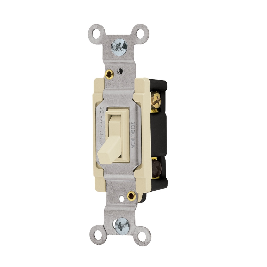 Interruptor vertical de palanca, 3 vías, Standard, marfil