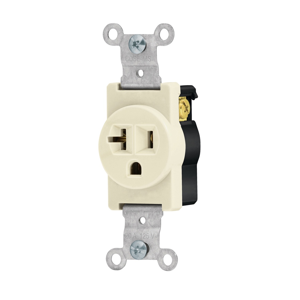 Contacto sencillo, 2 polos 3 hilos, 20 A, Standard, marfil