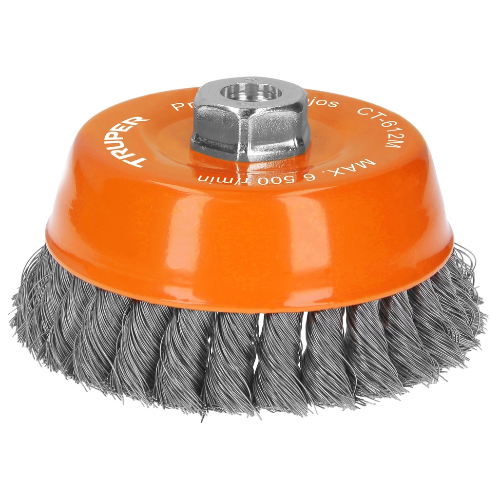 [11544] Carda copa 5' alambre trenzado fino, eje M14, Truper