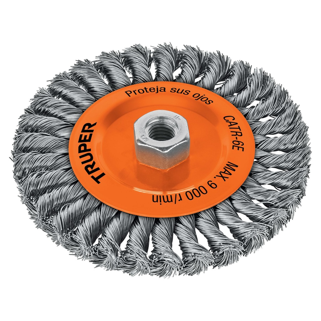 Carda circular 6' alambre trenzado, eje 5/8'-11, Truper