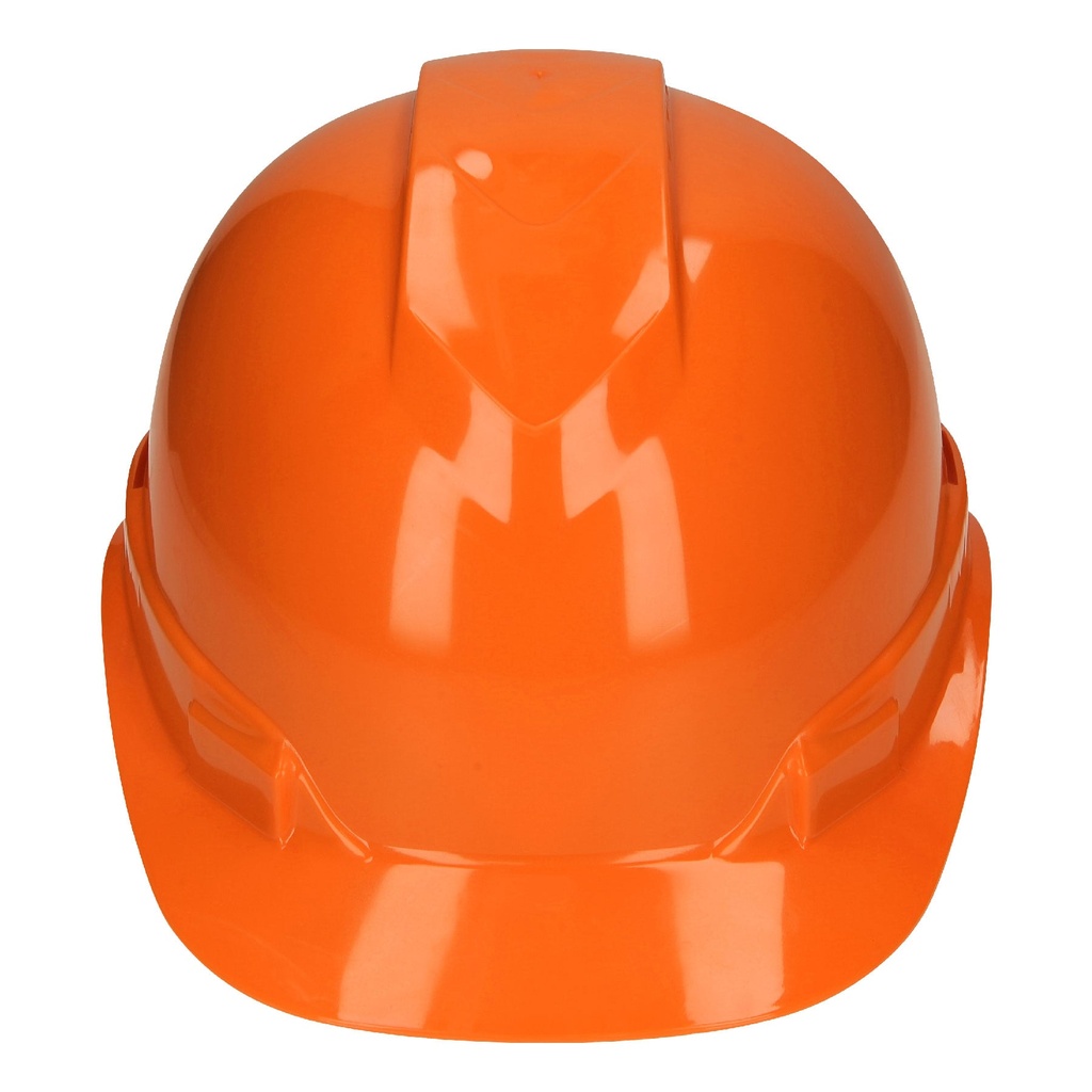 Casco de seguridad ventilado, ajuste de matraca, naranja