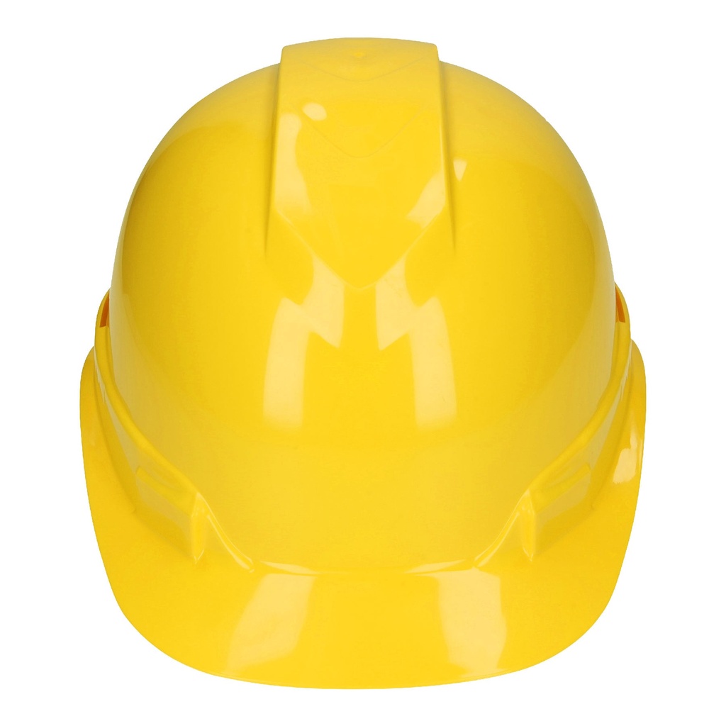 Casco de seguridad ventilado, ajuste de matraca, amarillo