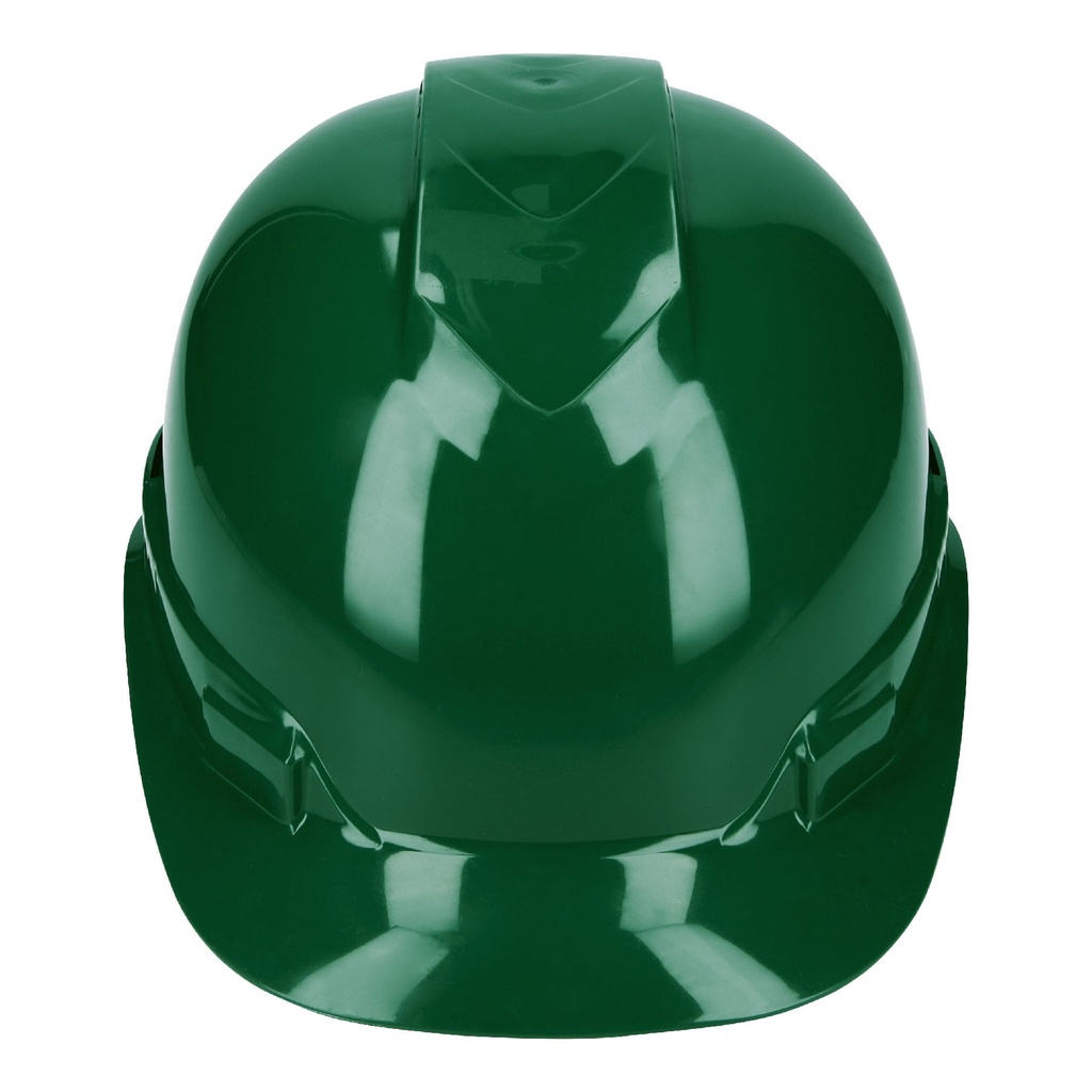 Casco de seguridad ventilado, ajuste de matraca, verde