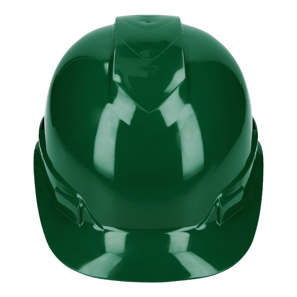 Casco de seguridad ventilado, ajuste de matraca, verde