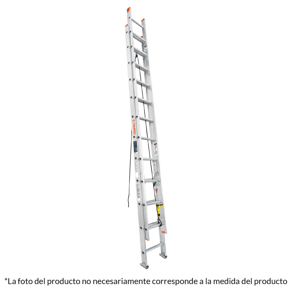 Escalera de extensión, tipo II, 20 peldaños, Truper