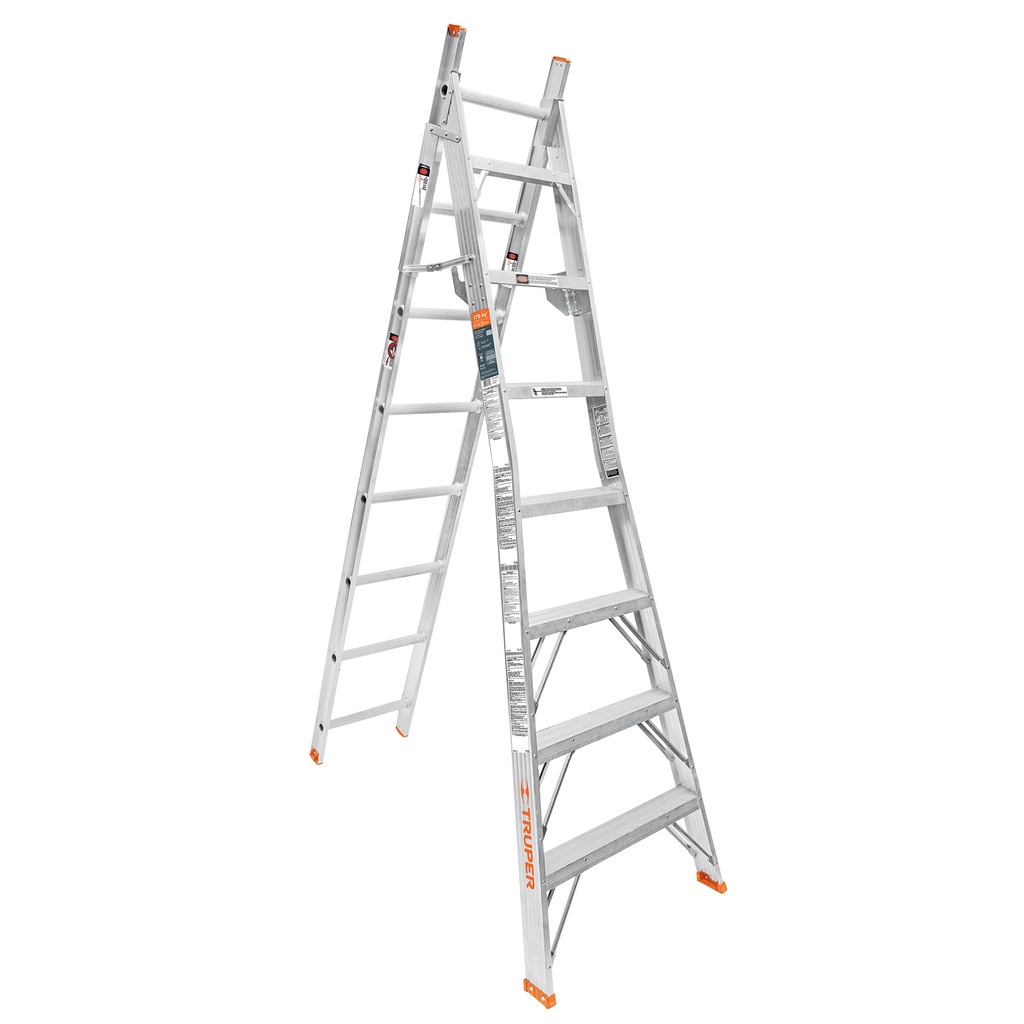 Escalera de combinación, tipo ll, 15 escalones, Truper