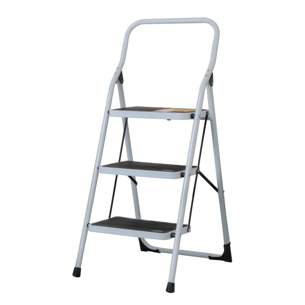 Escalera tubular, plegable, 3 peldaños, Pretul