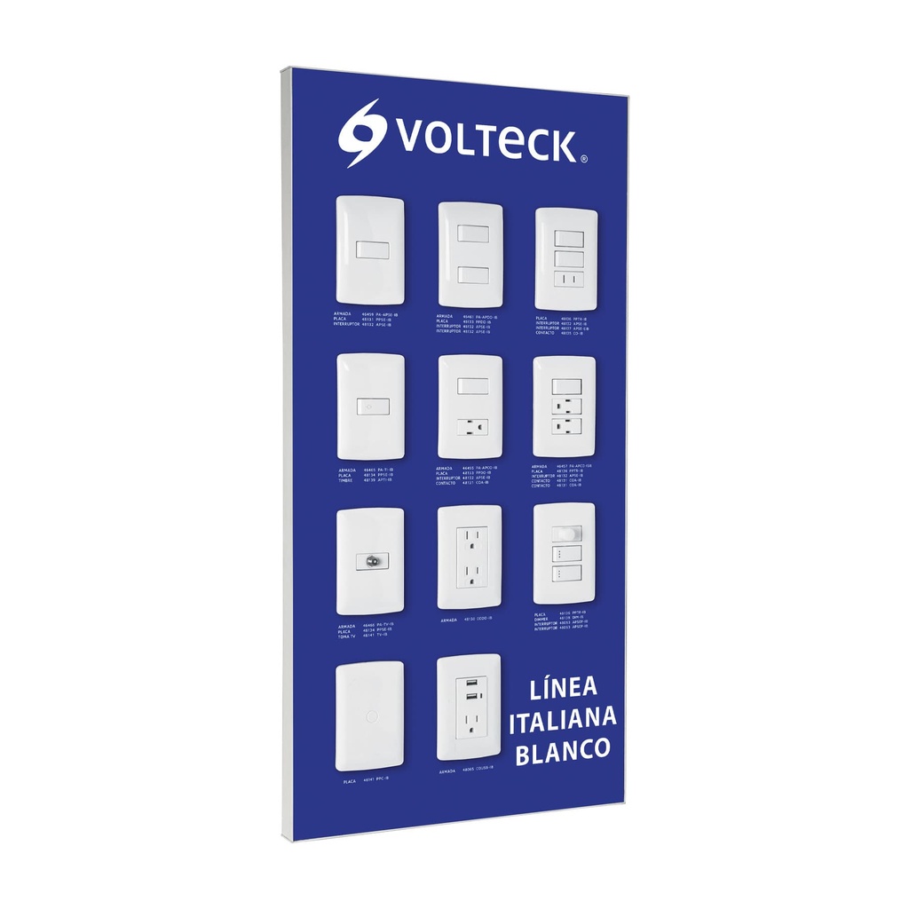 Exhibidor línea italiana blanco Volteck