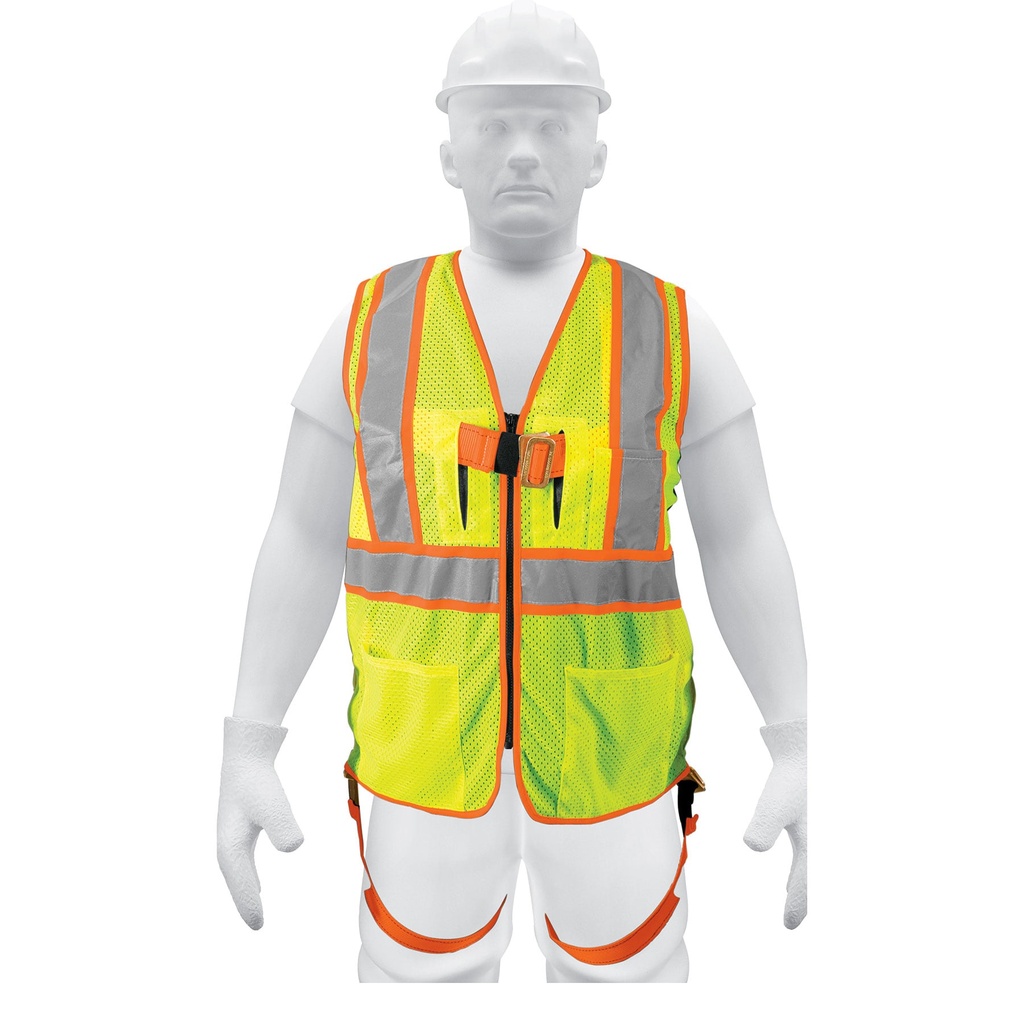 [101771] Chaleco de seguridad para arnés, alta visibilidad, verde