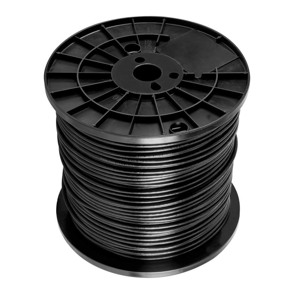 Metro de cable coaxial RG6 en carrete de 300 m, Volteck