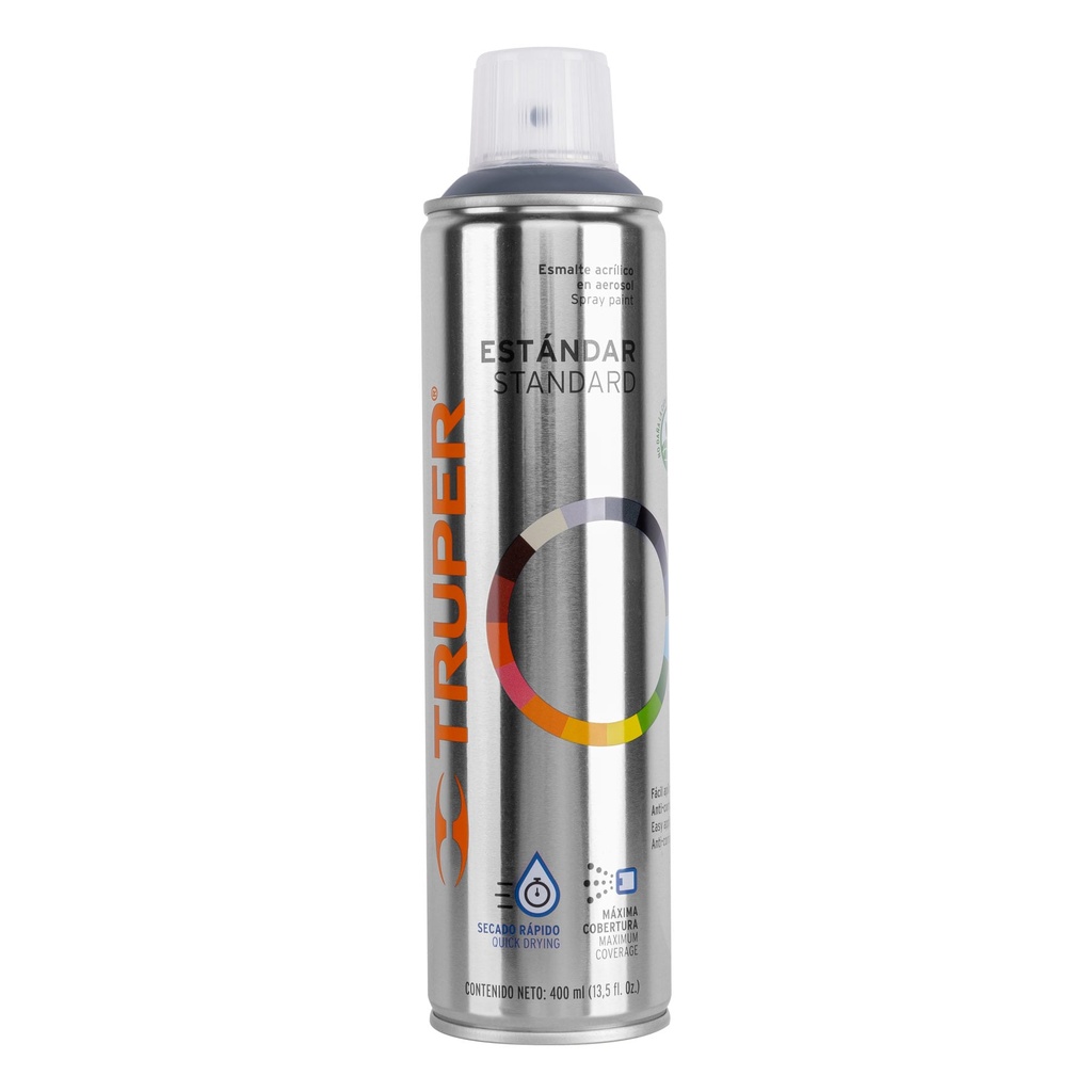 Pintura en aerosol, gris acero, bote esbelto, 400 ml