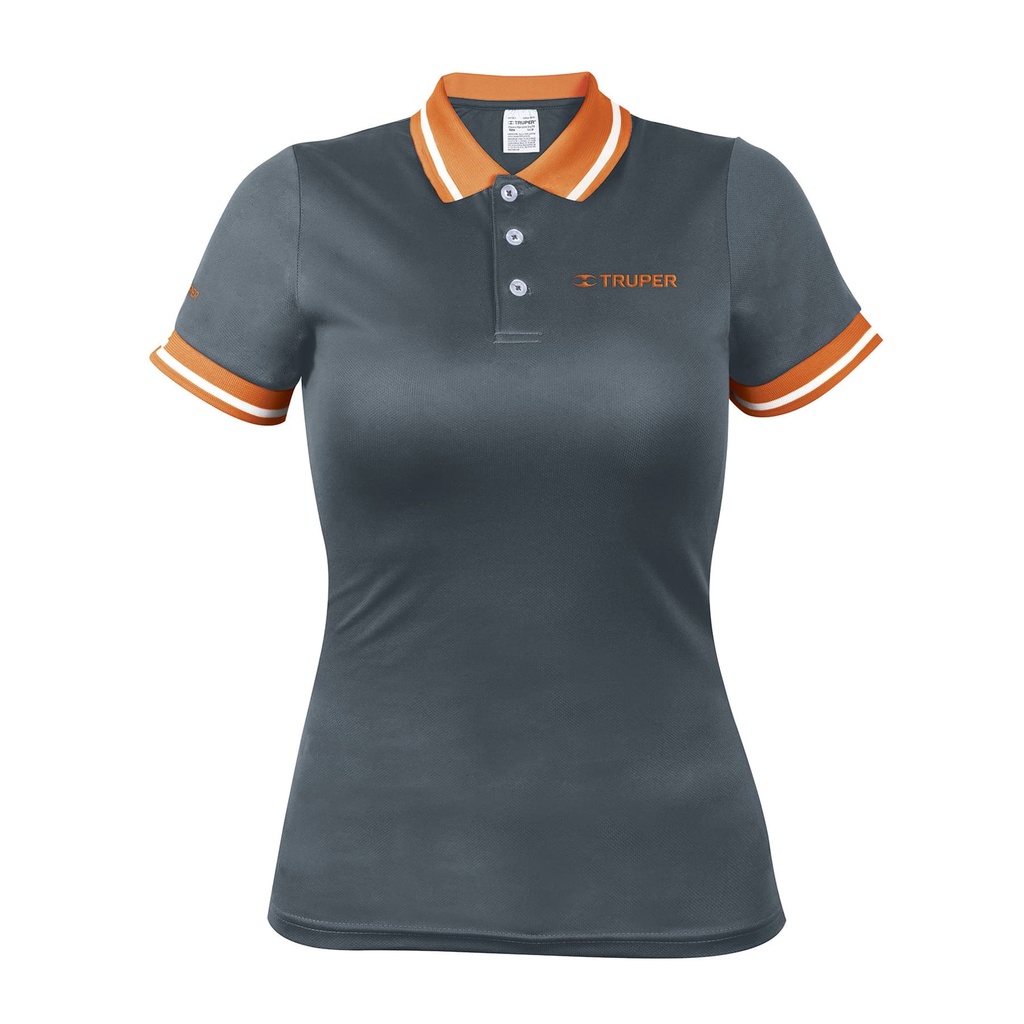 Playera tipo polo dry fit gris, para dama, talla G, Truper