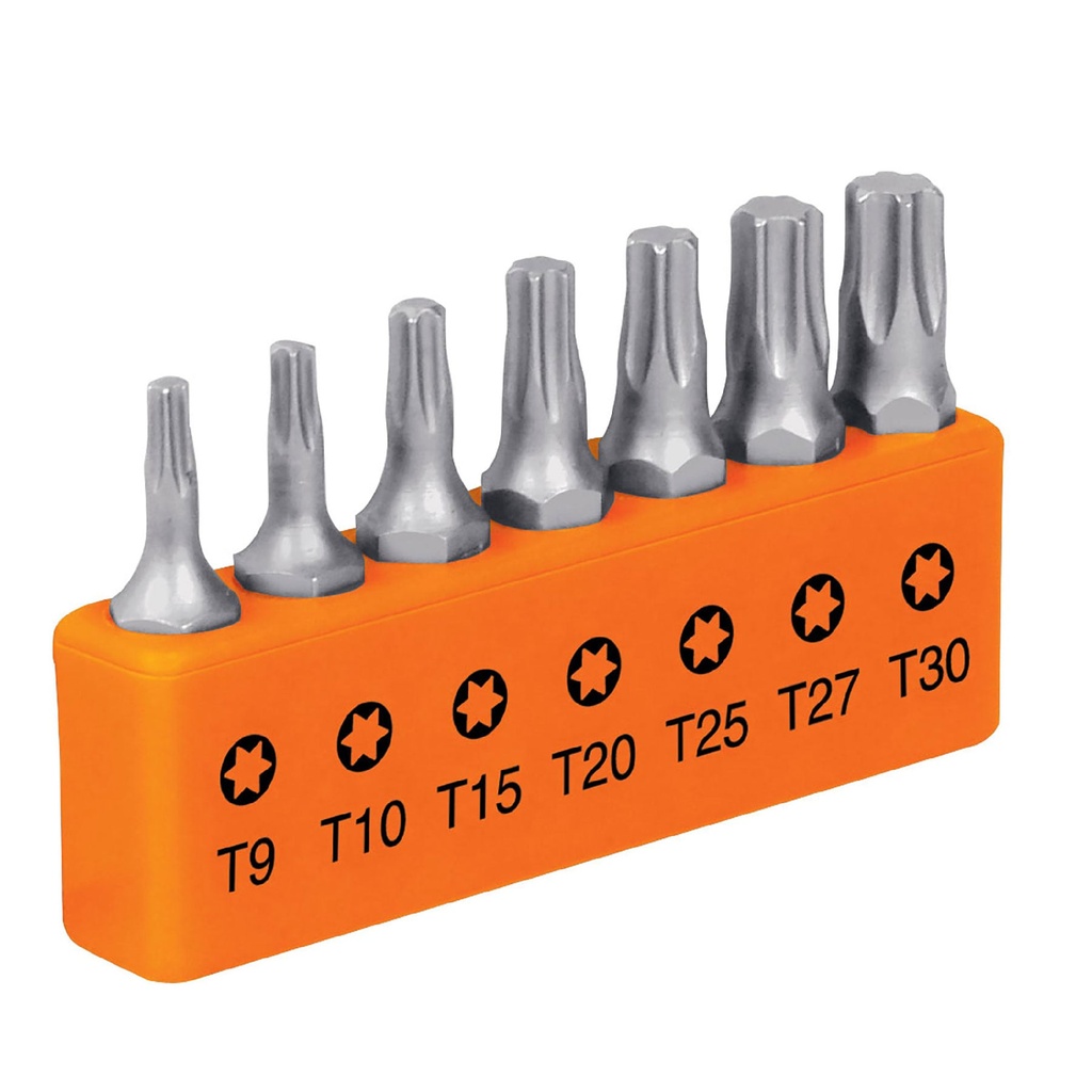 Juego de 7 puntas torx combinadas largo 1', Truper Expert